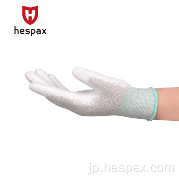 Hespax Carbon Fiber PUコーティングメカニックハンドグローブ